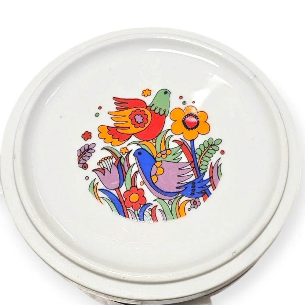 Vintage Royal Crown Porcelain Ovenware Paradise Bird Sauce Pot With Lid
